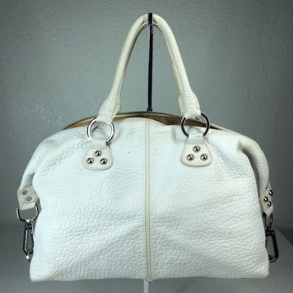 Rafe New York Pebble Leather White Satchel Handbag - Picture 3 of 16